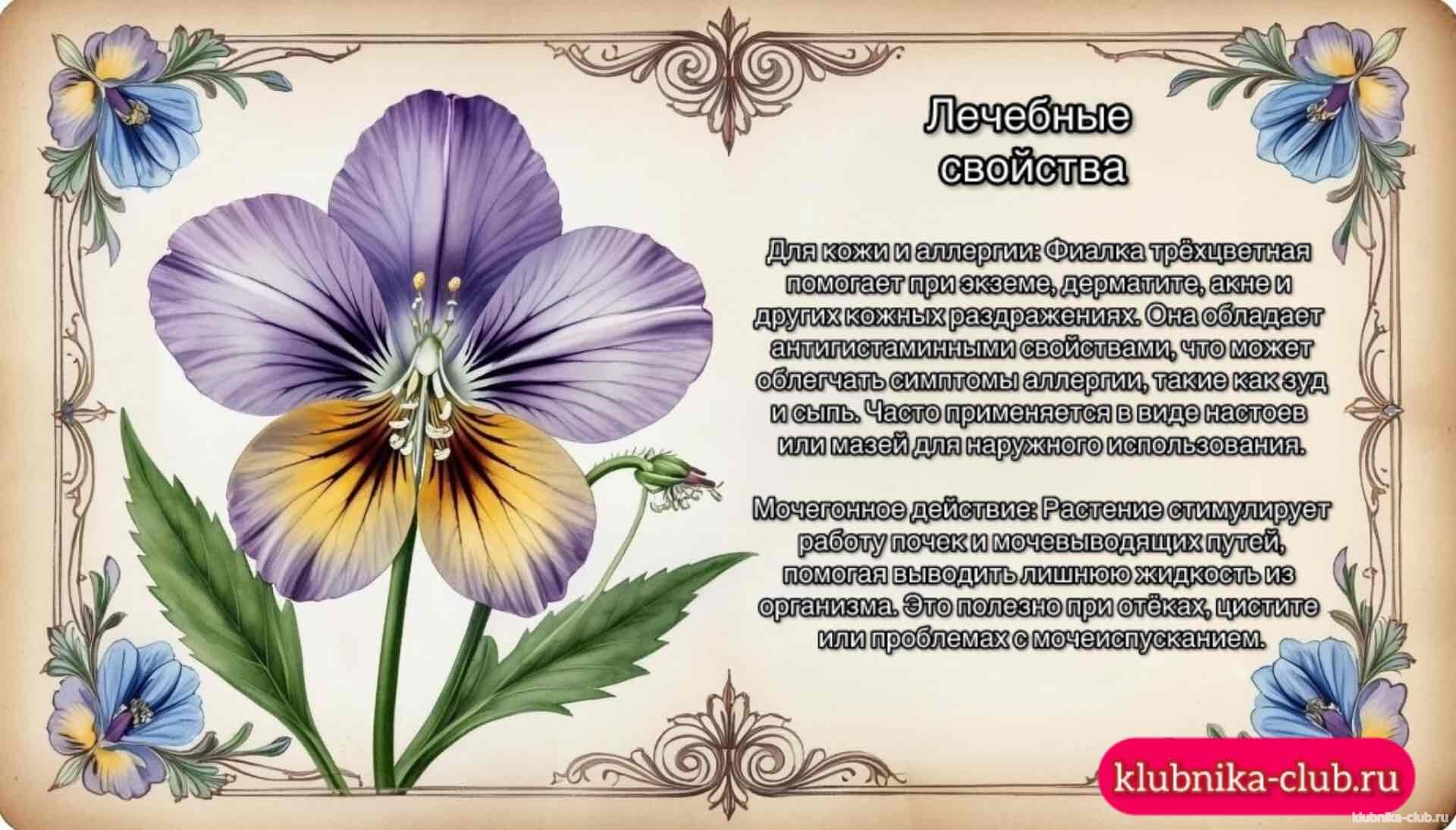 Лечебные свойства фиалки трехцветной