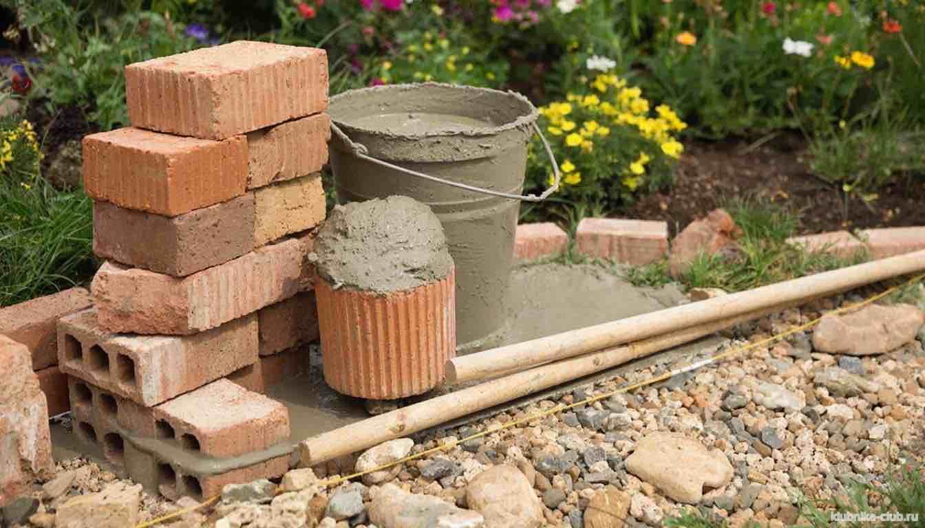 материалы для клумбы из кирпича