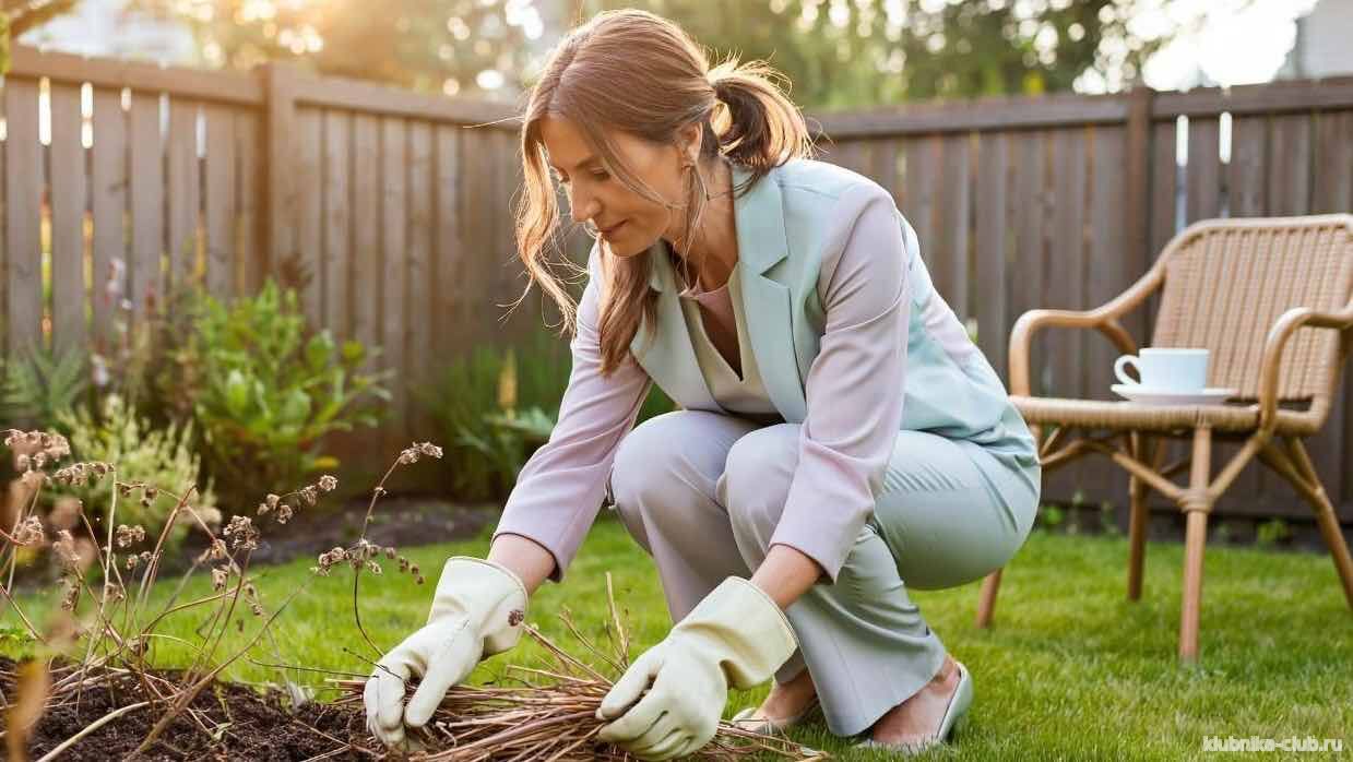 зачищение газона