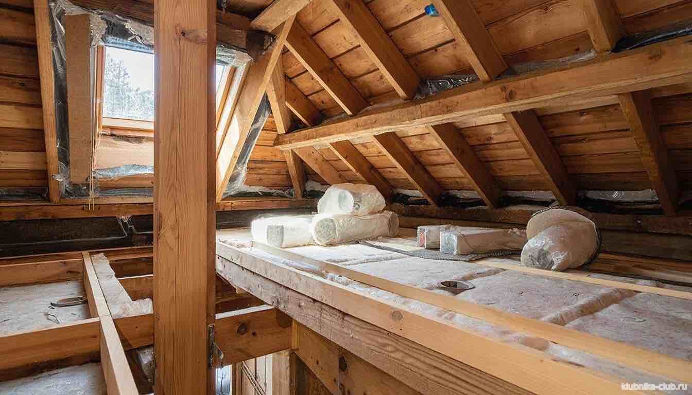 утепление чердака бани
