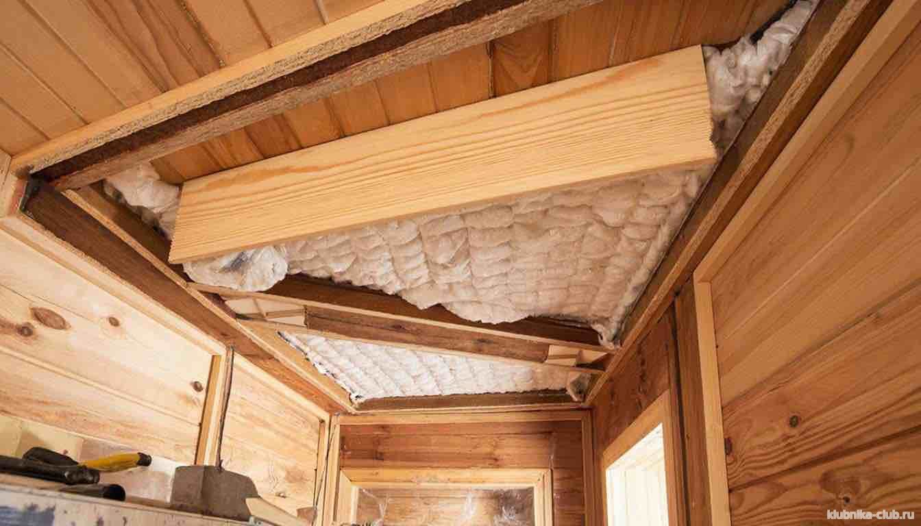 утепление потолка бани изнутри