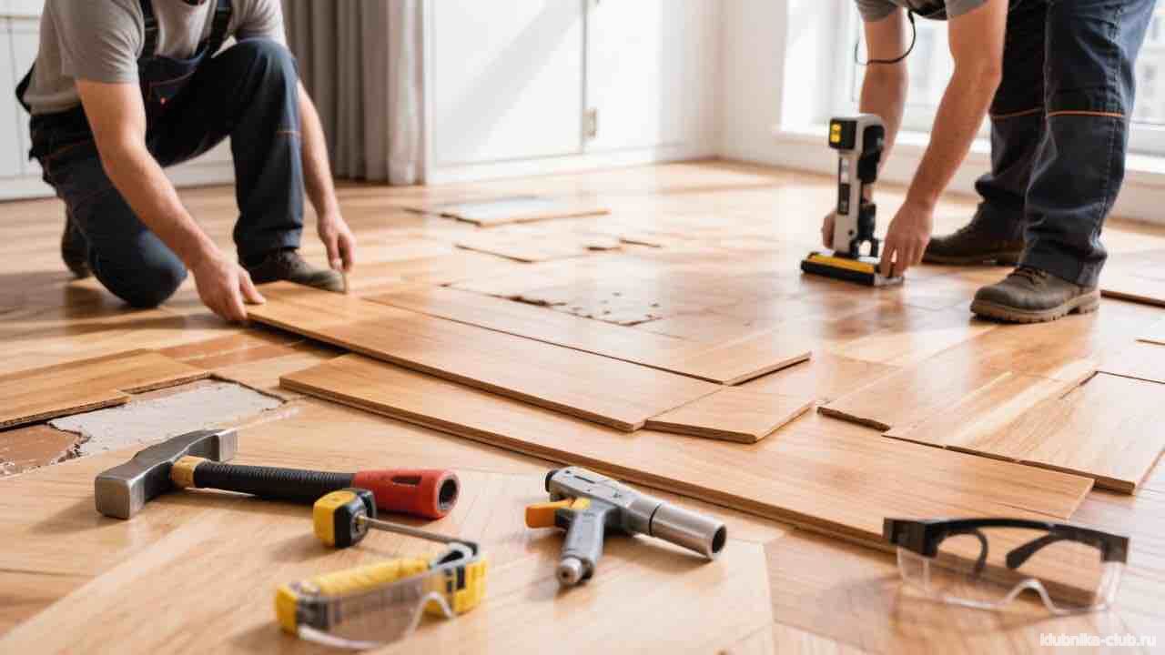 замена паркета из-за запаха от псины