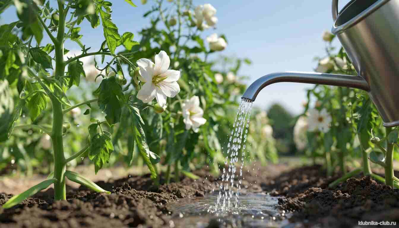 полив помидоров во время цветения