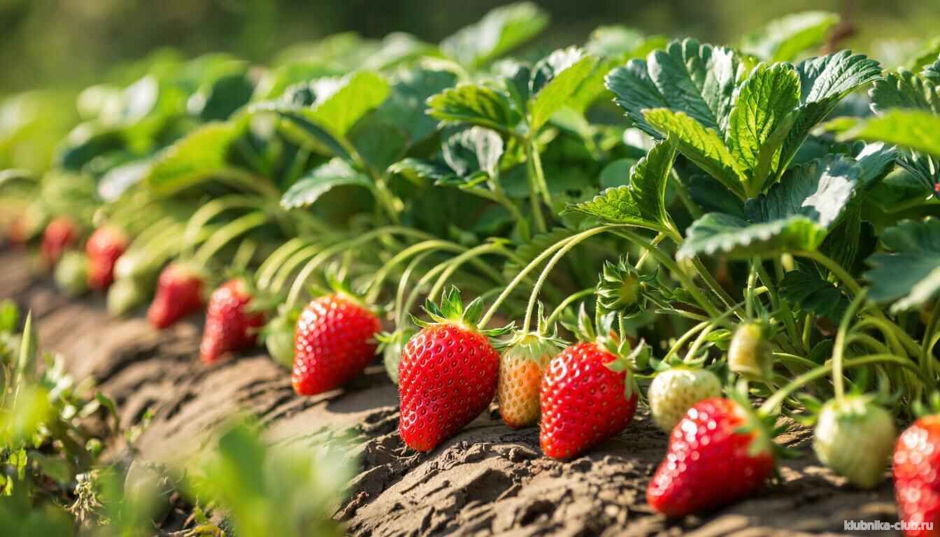 Земляника камароса на грядке