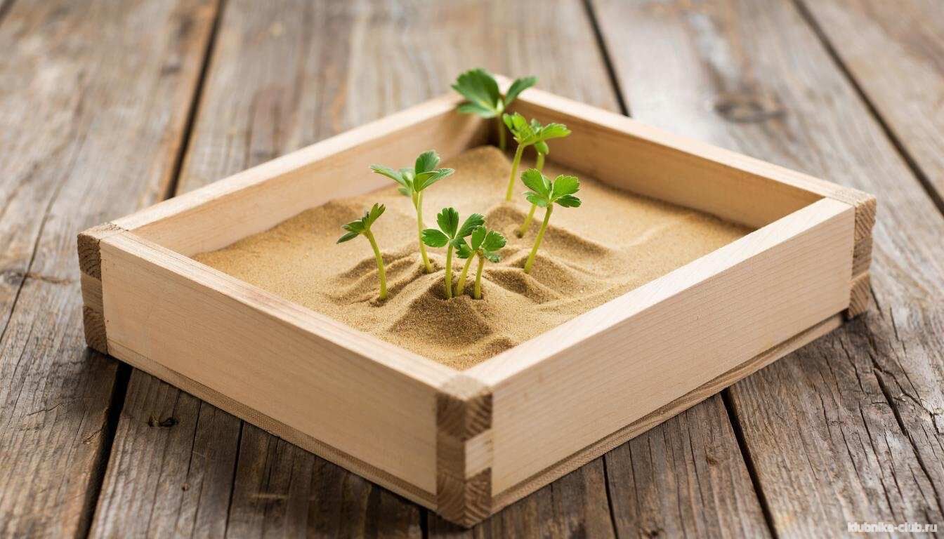 Хранение усов клубники в песке