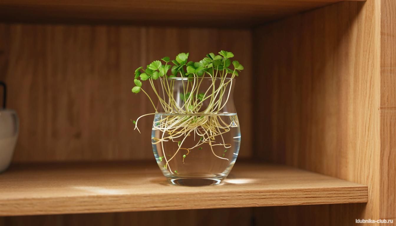 хранение усов клубники в воде