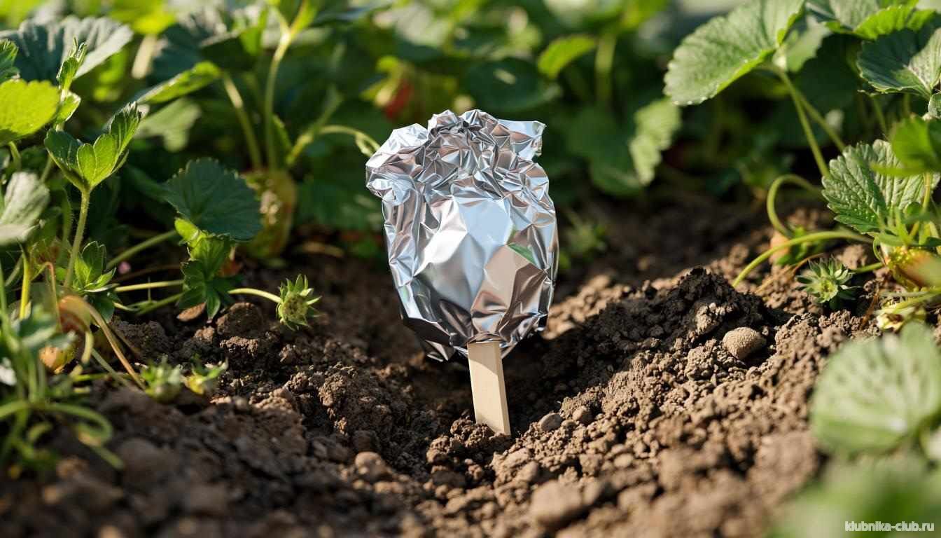фольга от птиц на клубнике