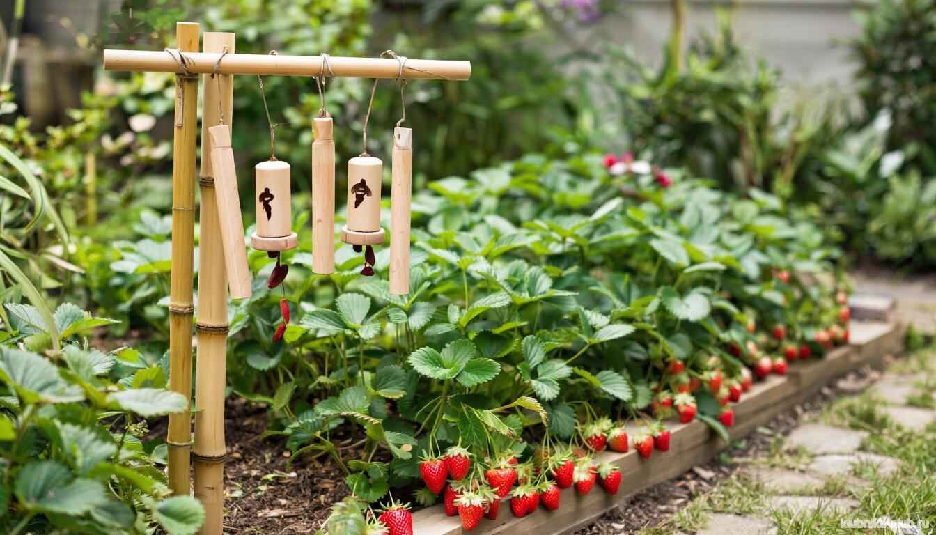 трещетки от птиц на клубнике