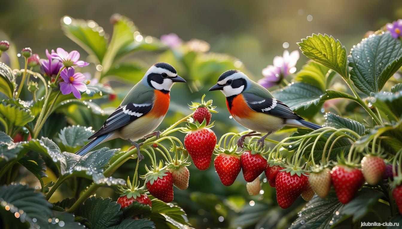 Птицы вредители клубники